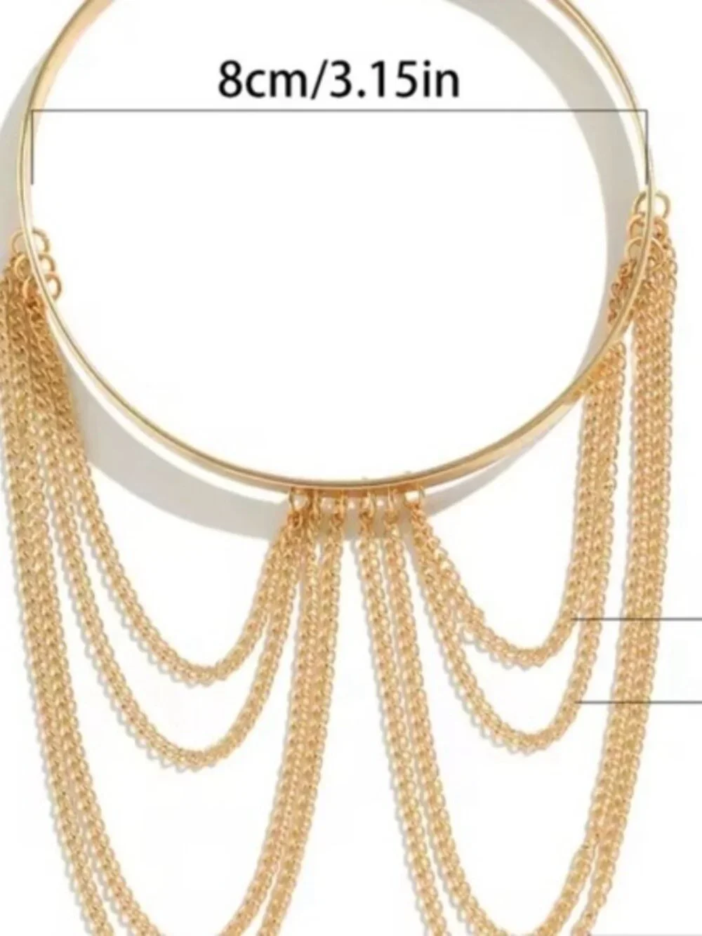Women's Upper Arm Cuff Bracelet Draped Tassel Chain Armlet (Gold & Silver)